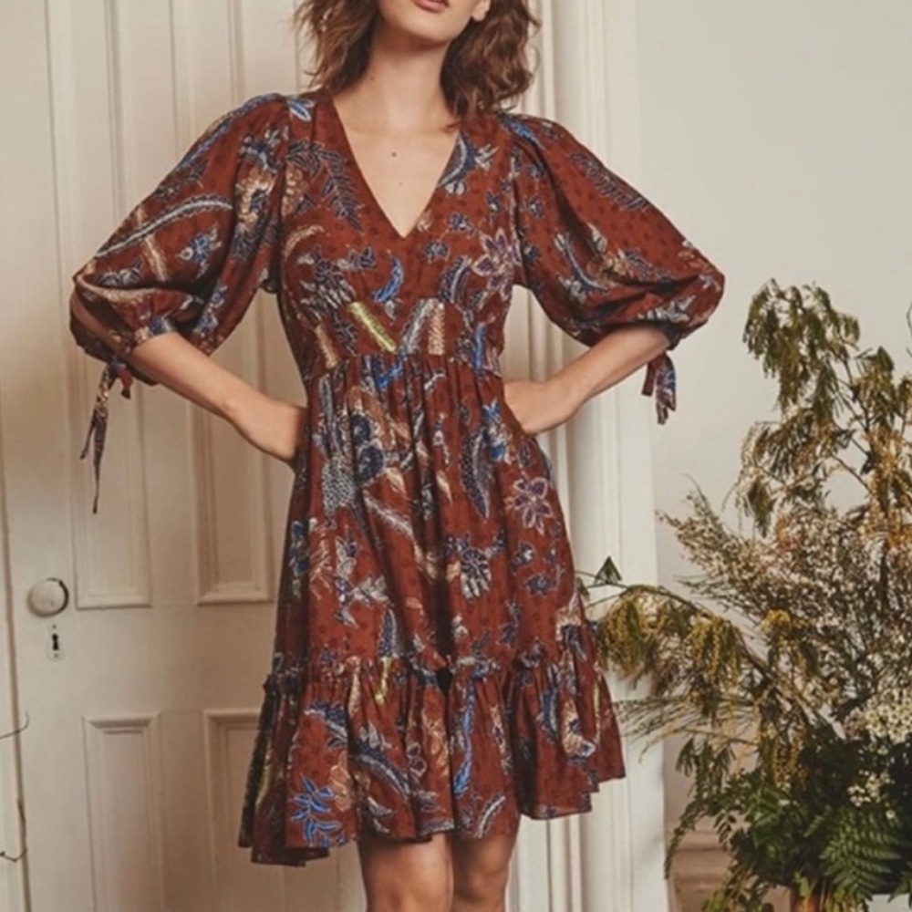 Cara Cara Millbrook Batik Brown Mini Dress